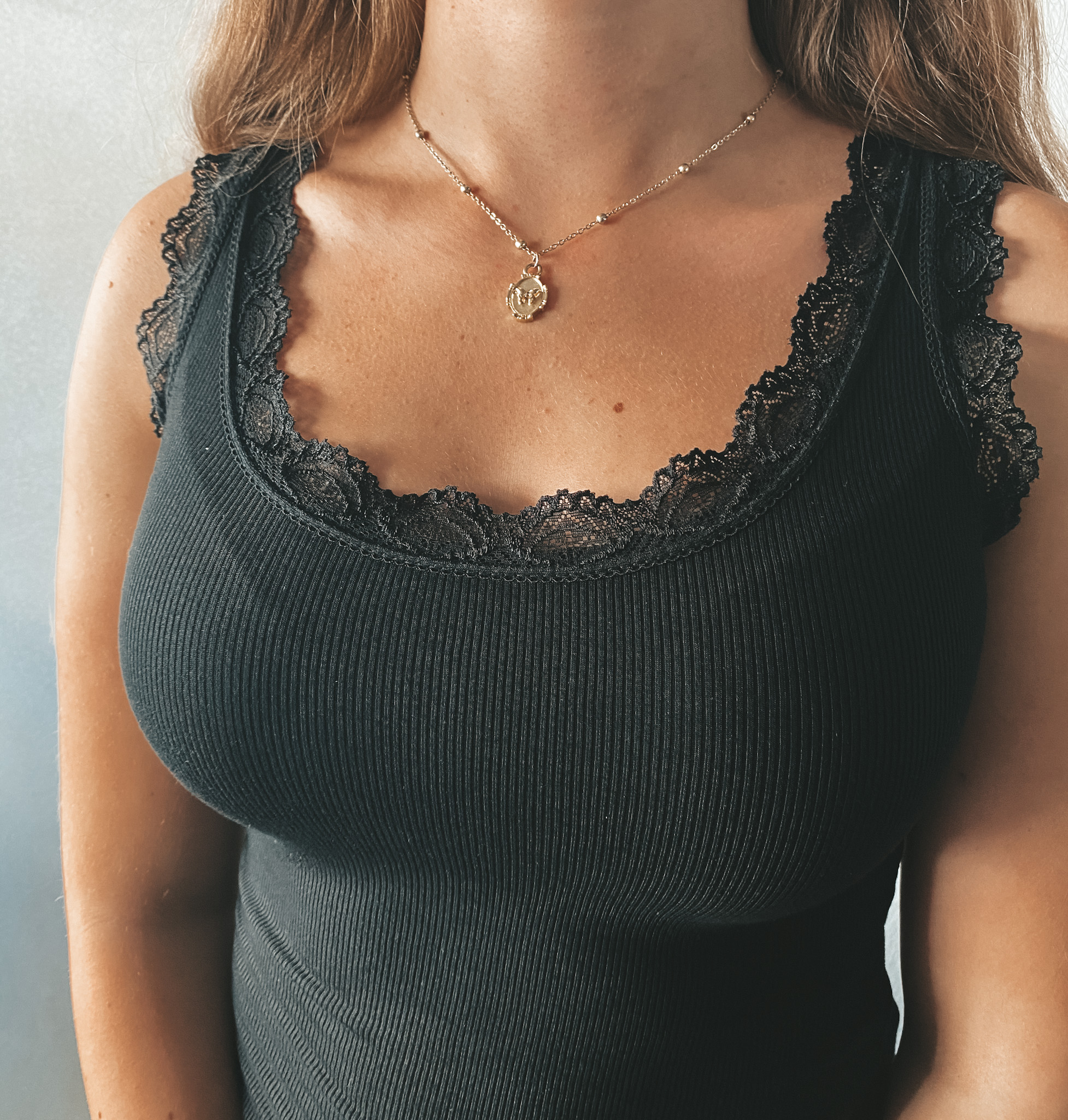 Spets Linne - Svart - Bild 2