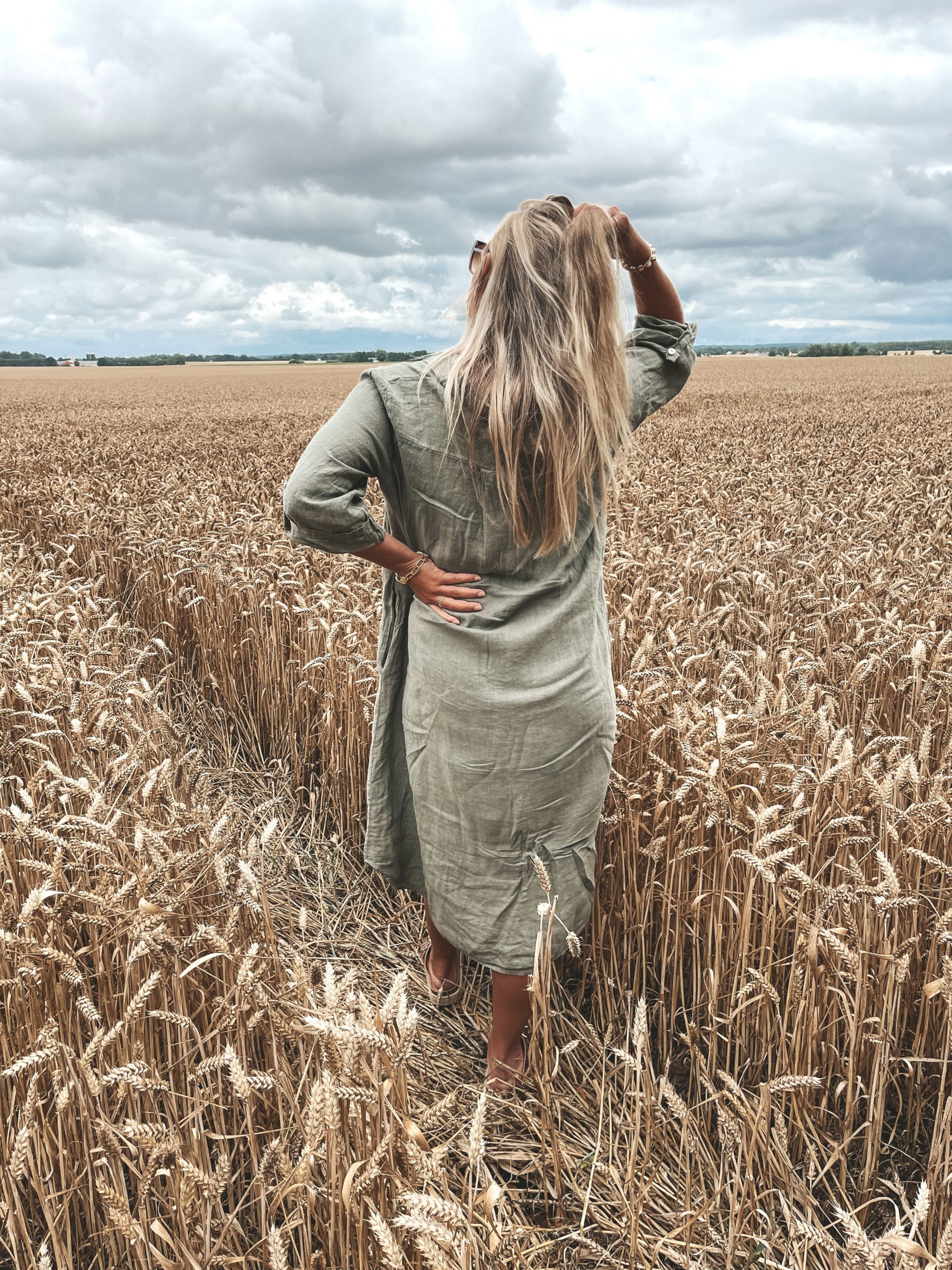 Skjortklänning - Linne - Khaki - Bild 6