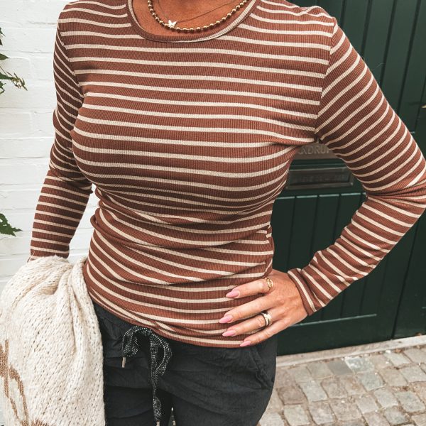 Randig Tröja - Brun/Guld