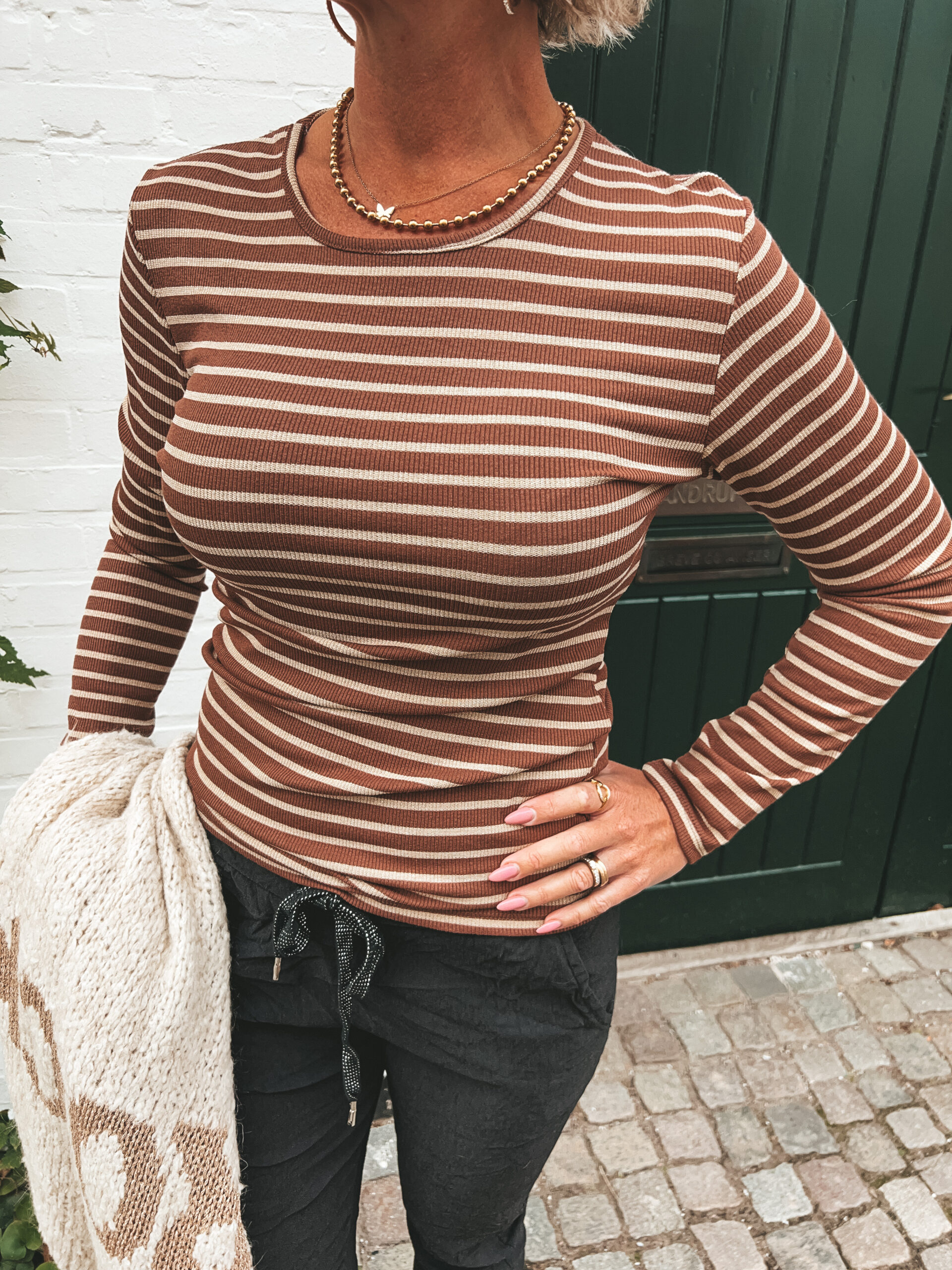 Randig Tröja - Brun/Guld