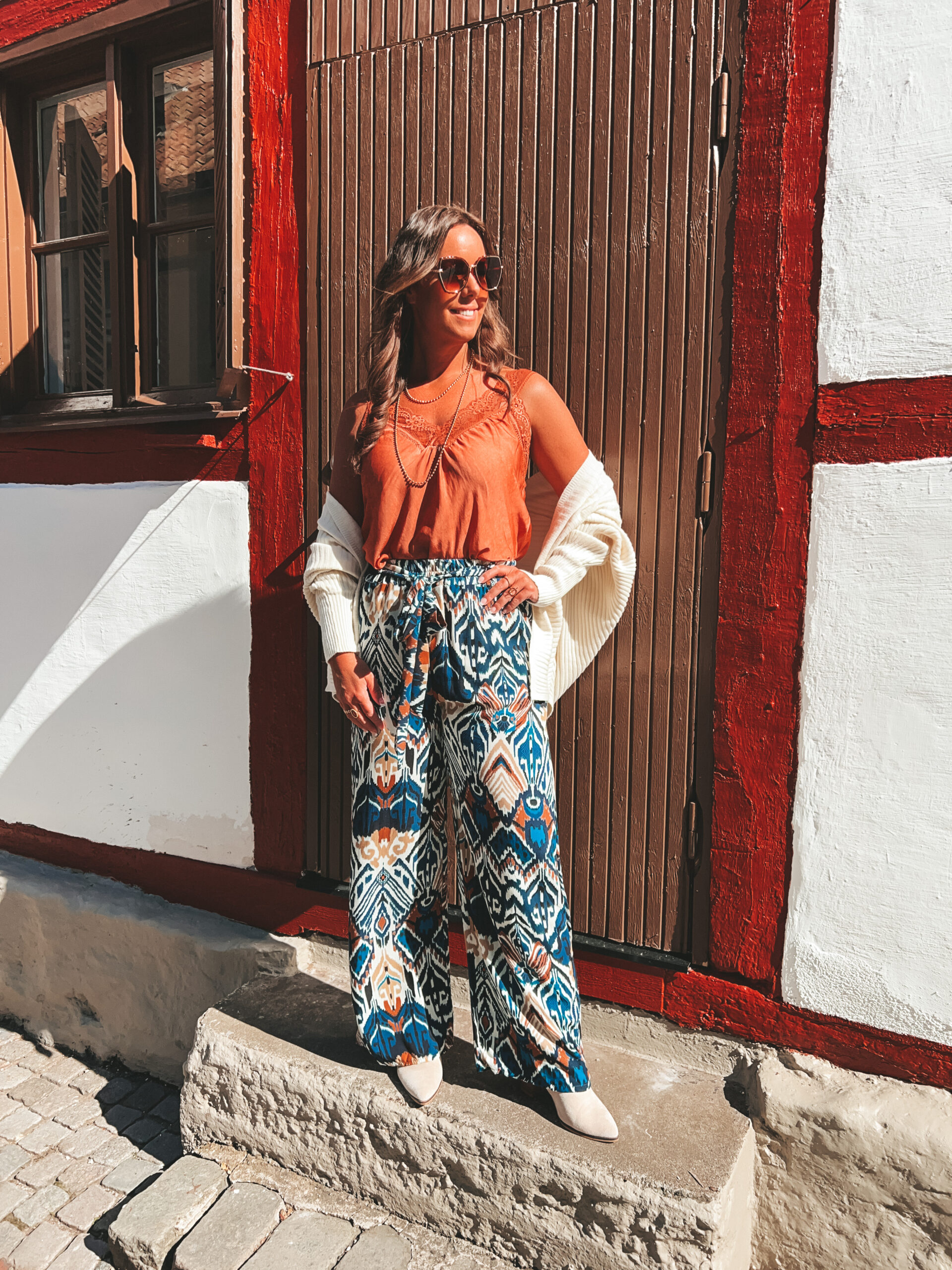 Mönstrad Viskosbyxa - Blå - Bild 2