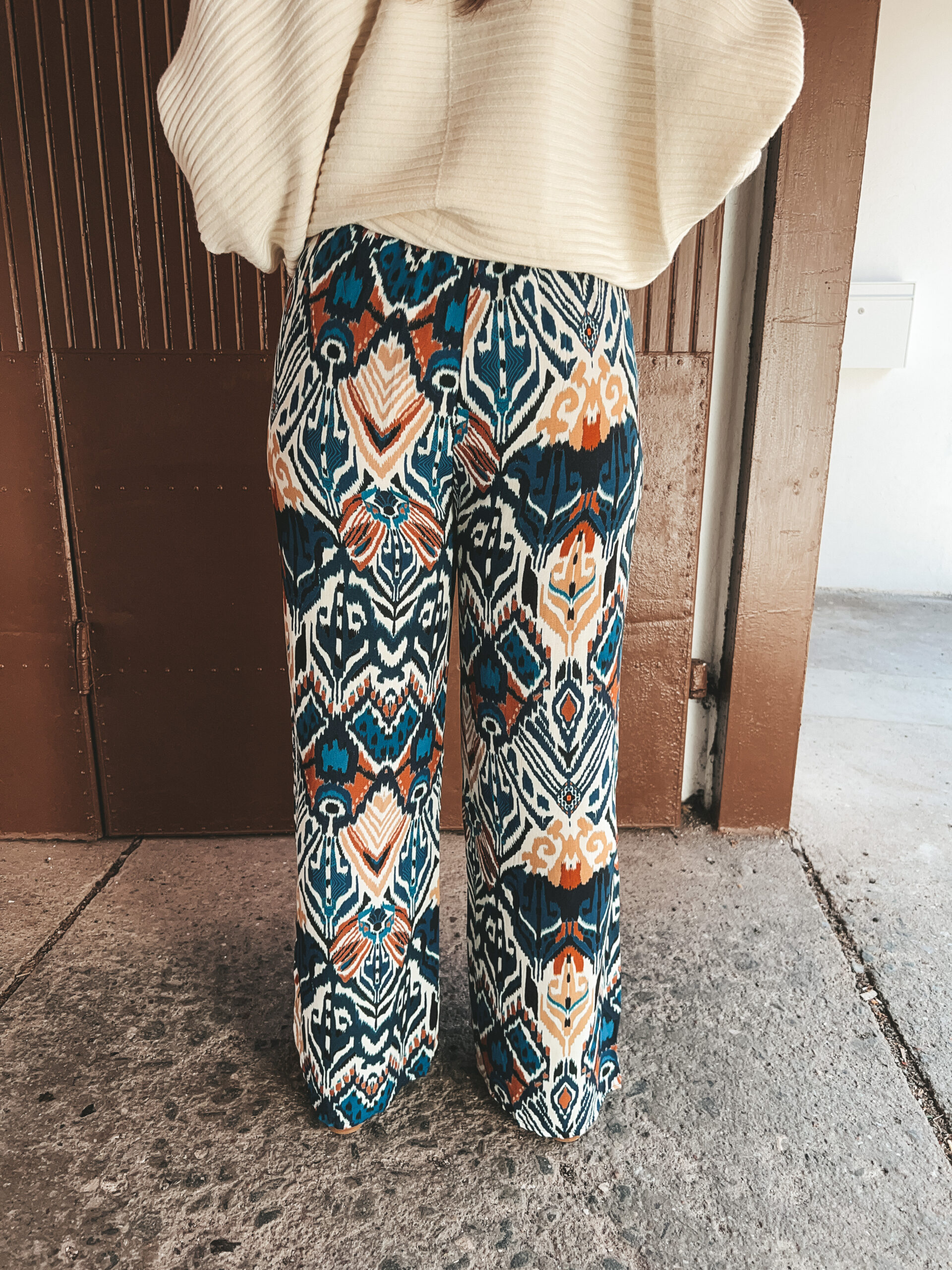 Mönstrad Viskosbyxa - Blå - Bild 4