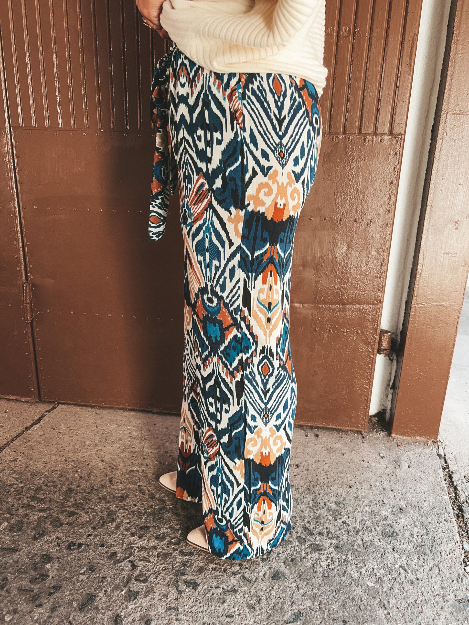 Mönstrad Viskosbyxa - Blå - Bild 5