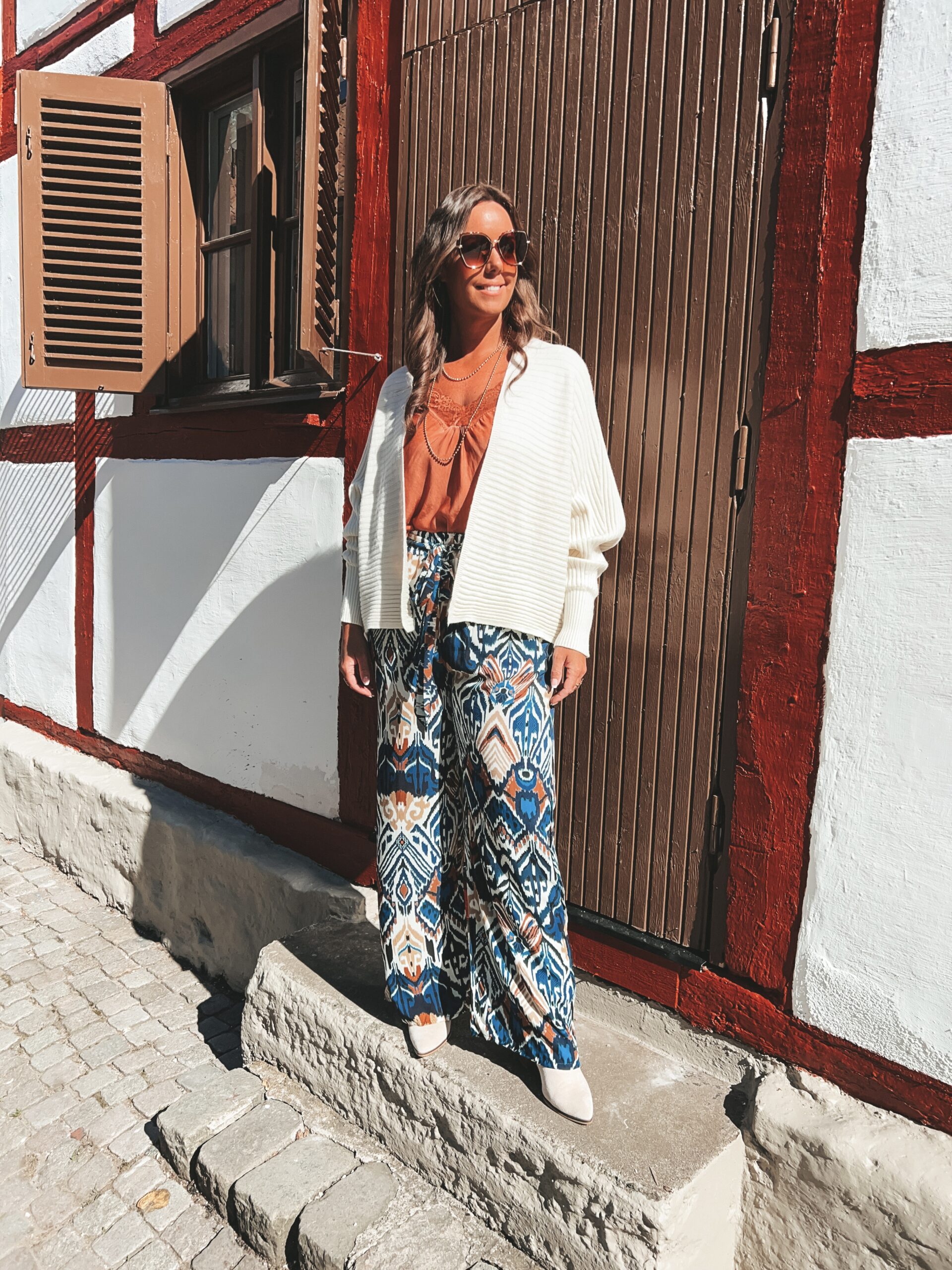 Mönstrad Viskosbyxa - Blå - Bild 3