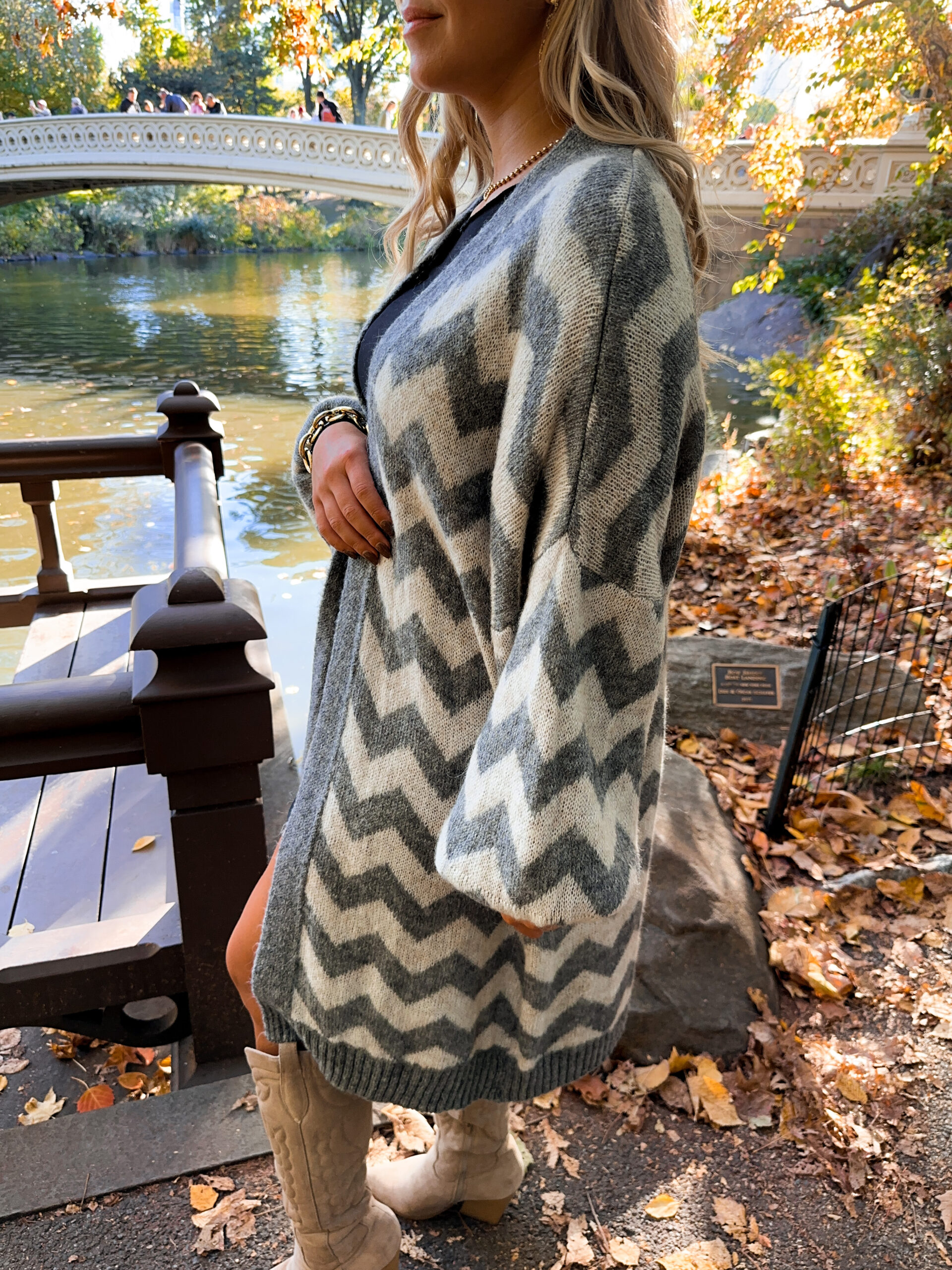 Grå Långkofta - Zick Zack - Bild 4