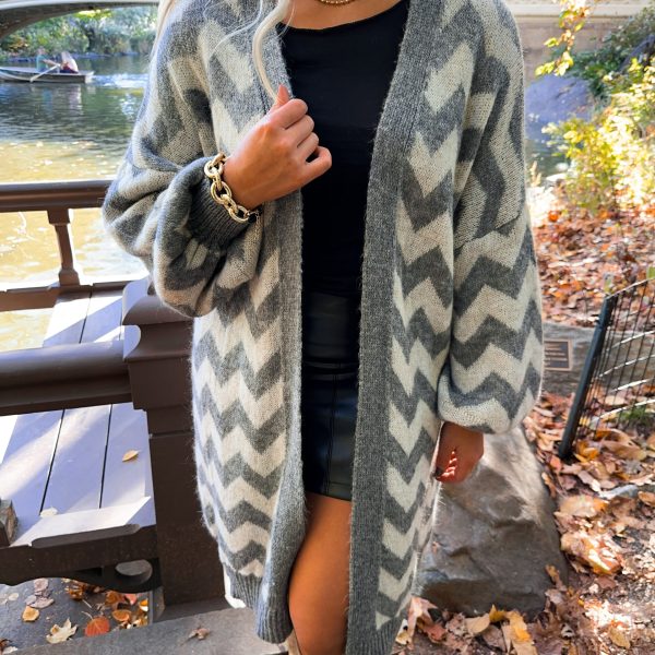 Grå Långkofta - Zick Zack