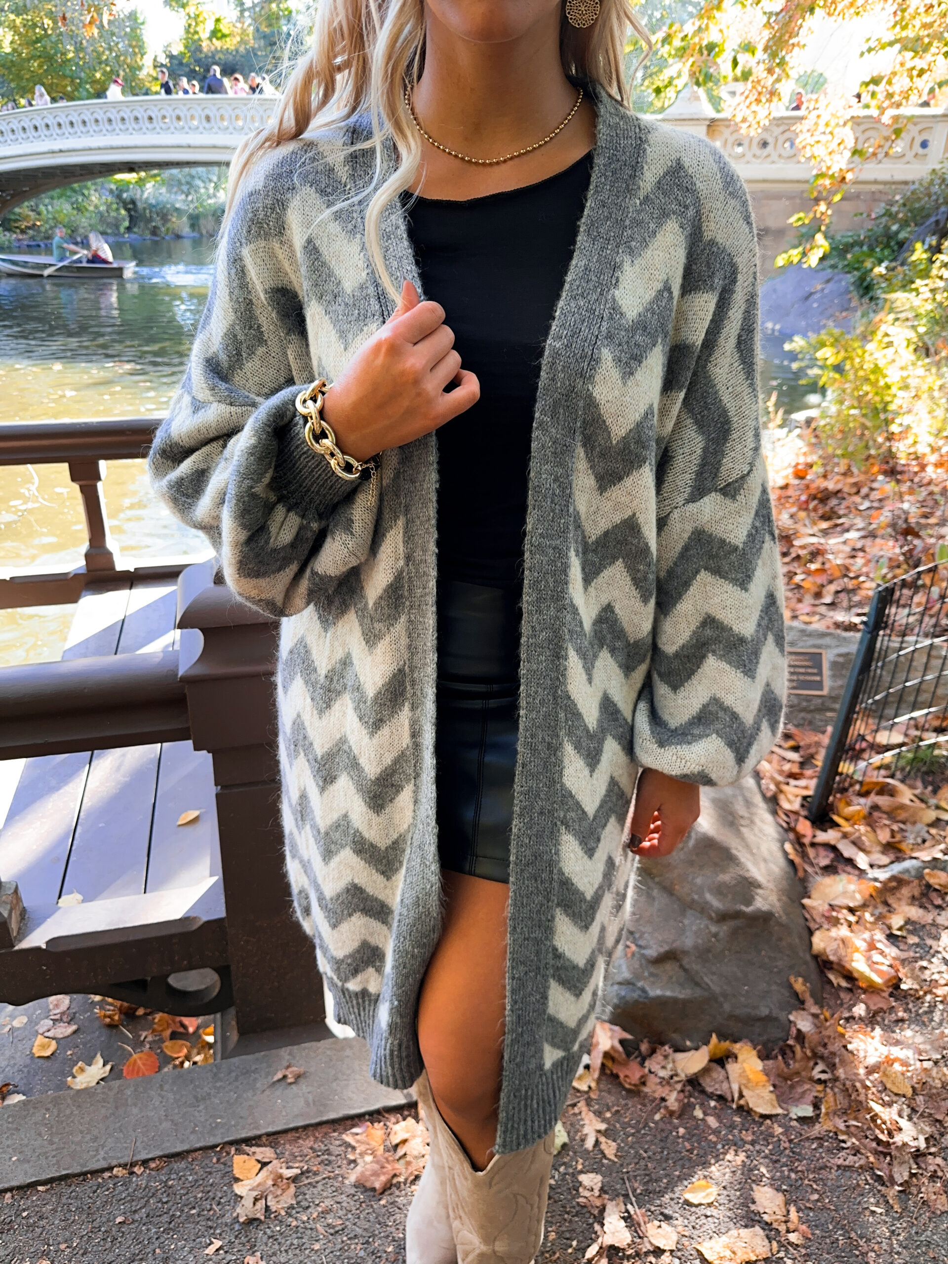 Grå Långkofta - Zick Zack