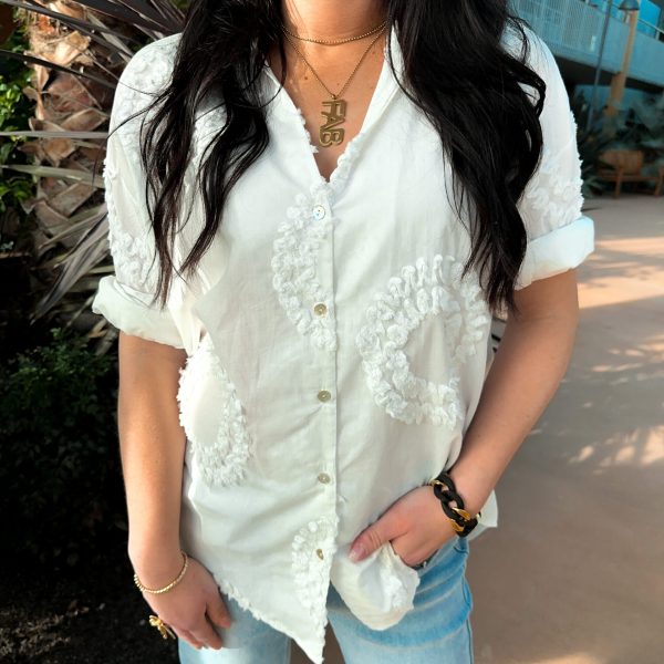 Vit Skjortblus - Brodyr