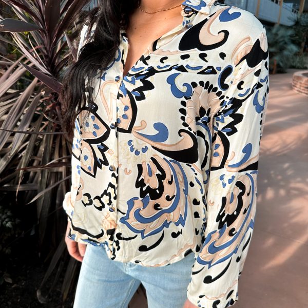 Blå Paisleymönstrad Blus