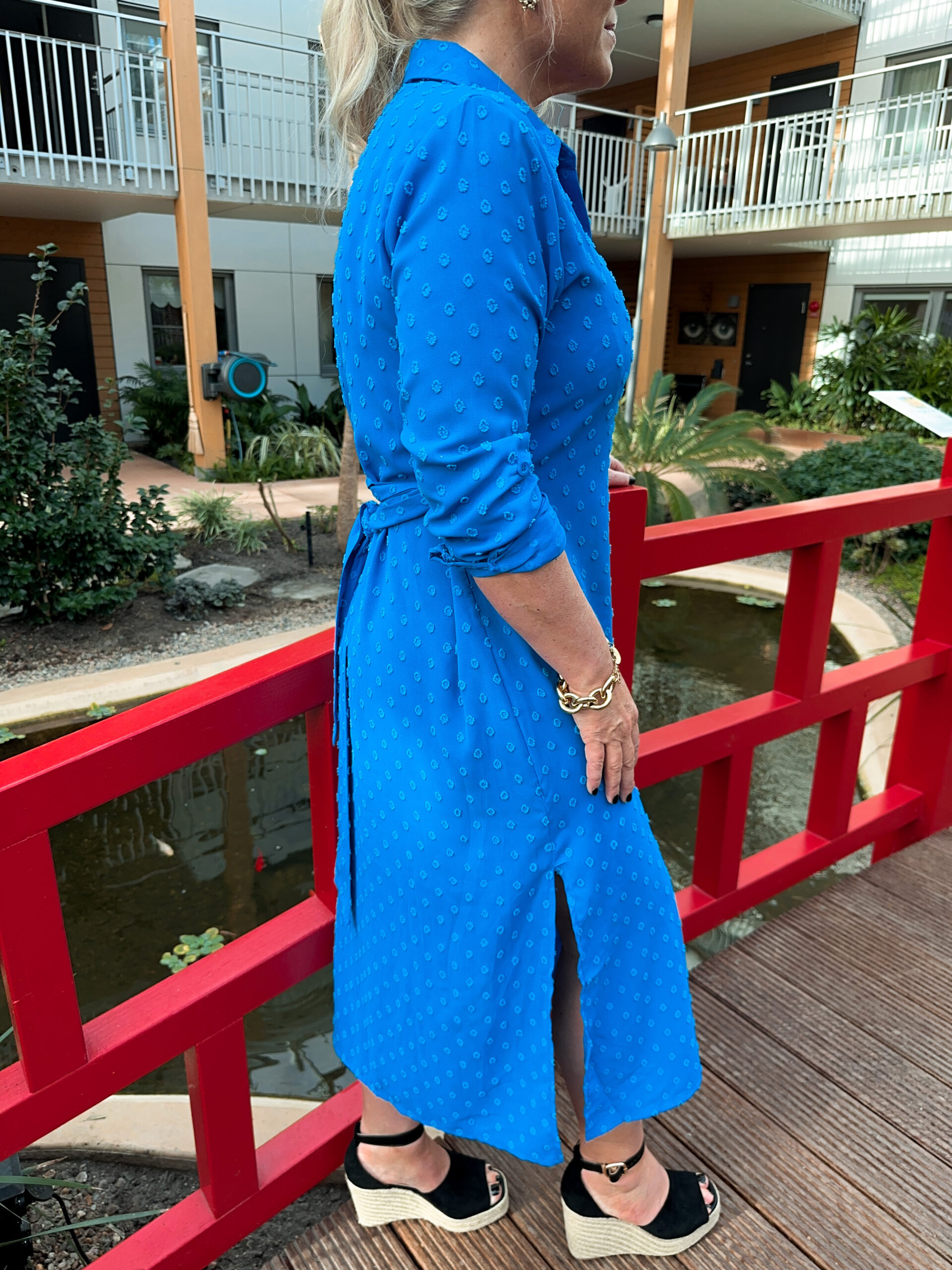 Blå Skjortklänning - Dots - Bild 2