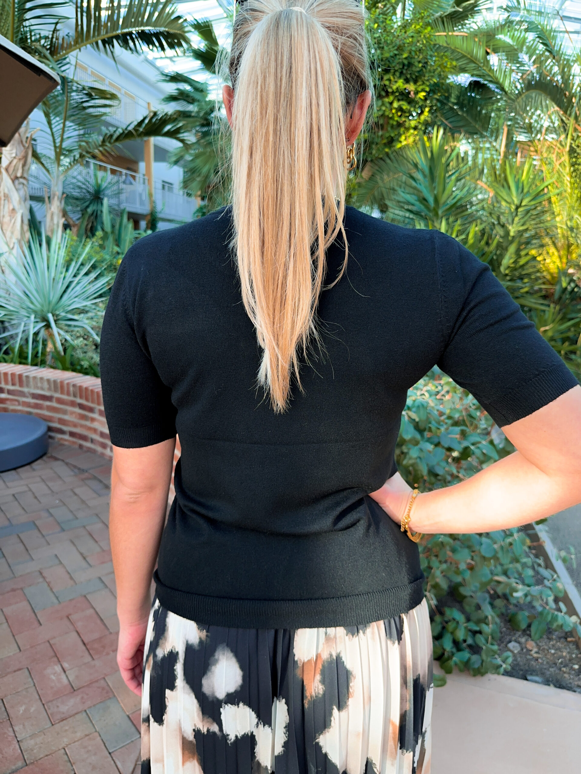 Stickad Mjuk Topp - Svart - Bild 5