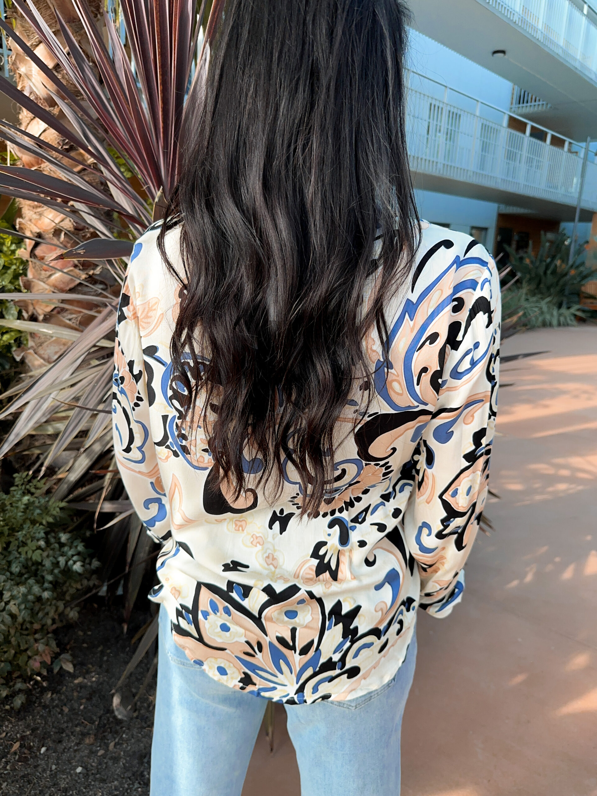 Blå Paisleymönstrad Blus - Bild 5