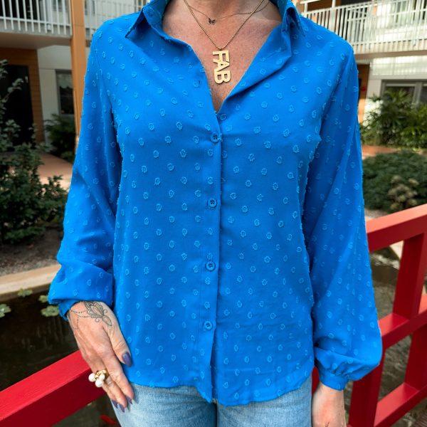 Blå Skjortblus - Dots