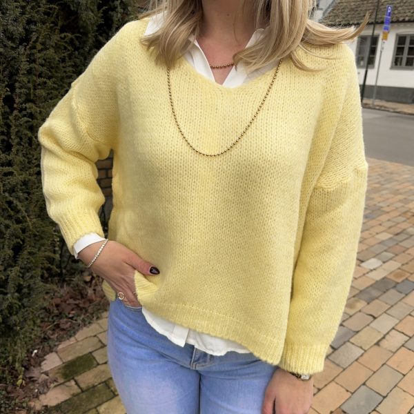 Stickad Tröja - Gul