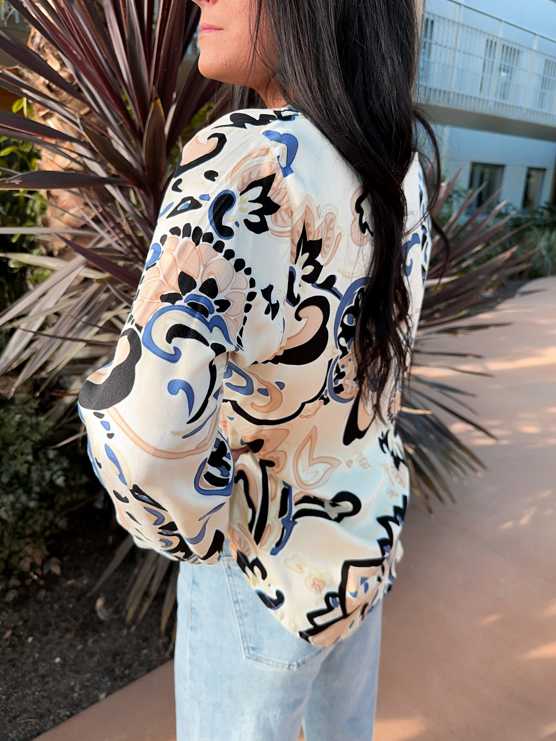 Blå Paisleymönstrad Blus - Bild 4