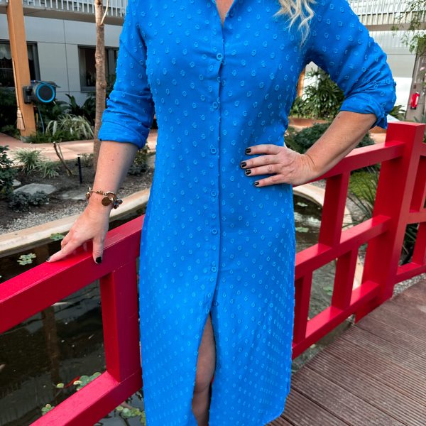 Blå Skjortklänning - Dots