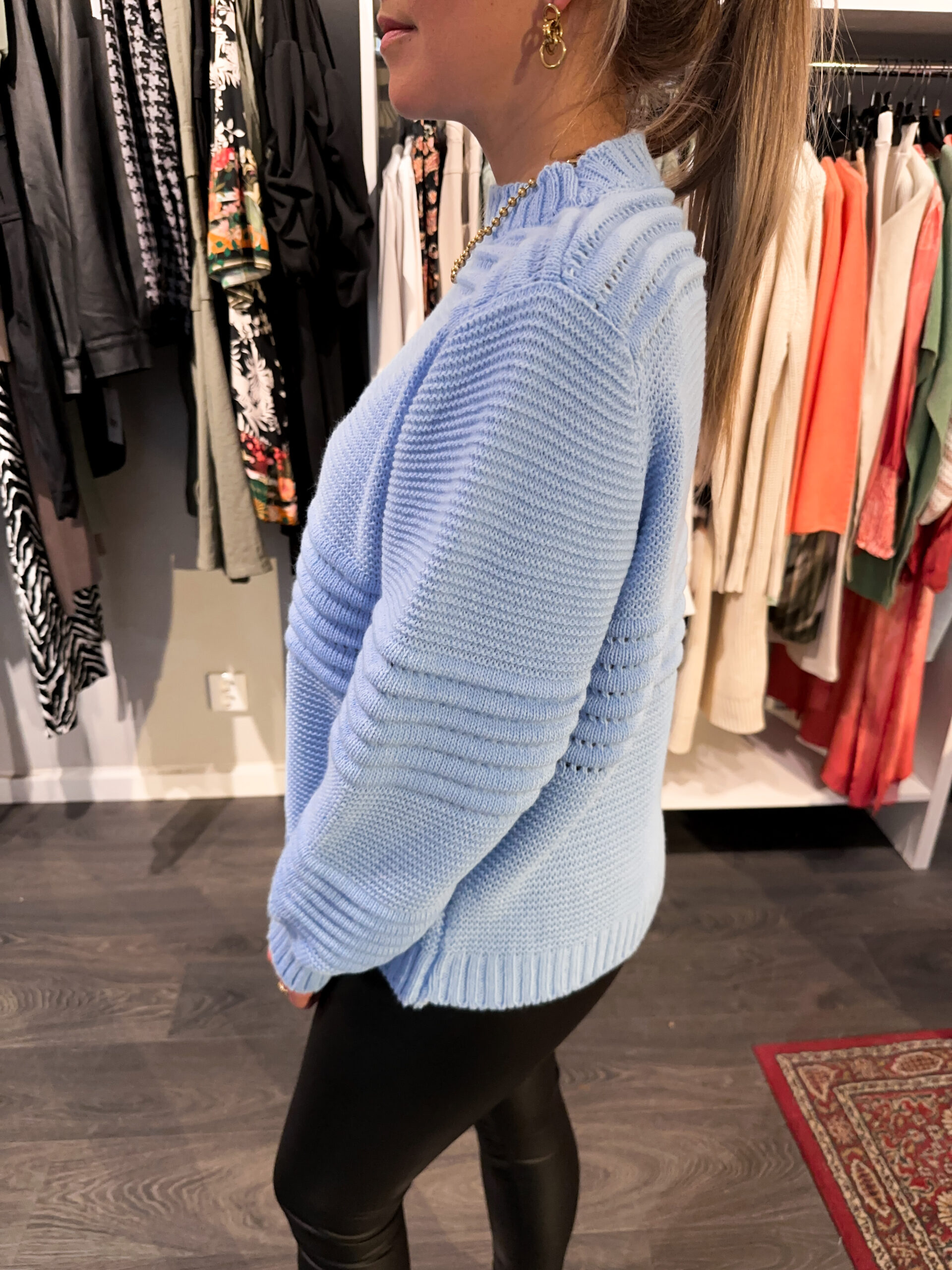 Blå Stickad Tröja - Bild 2