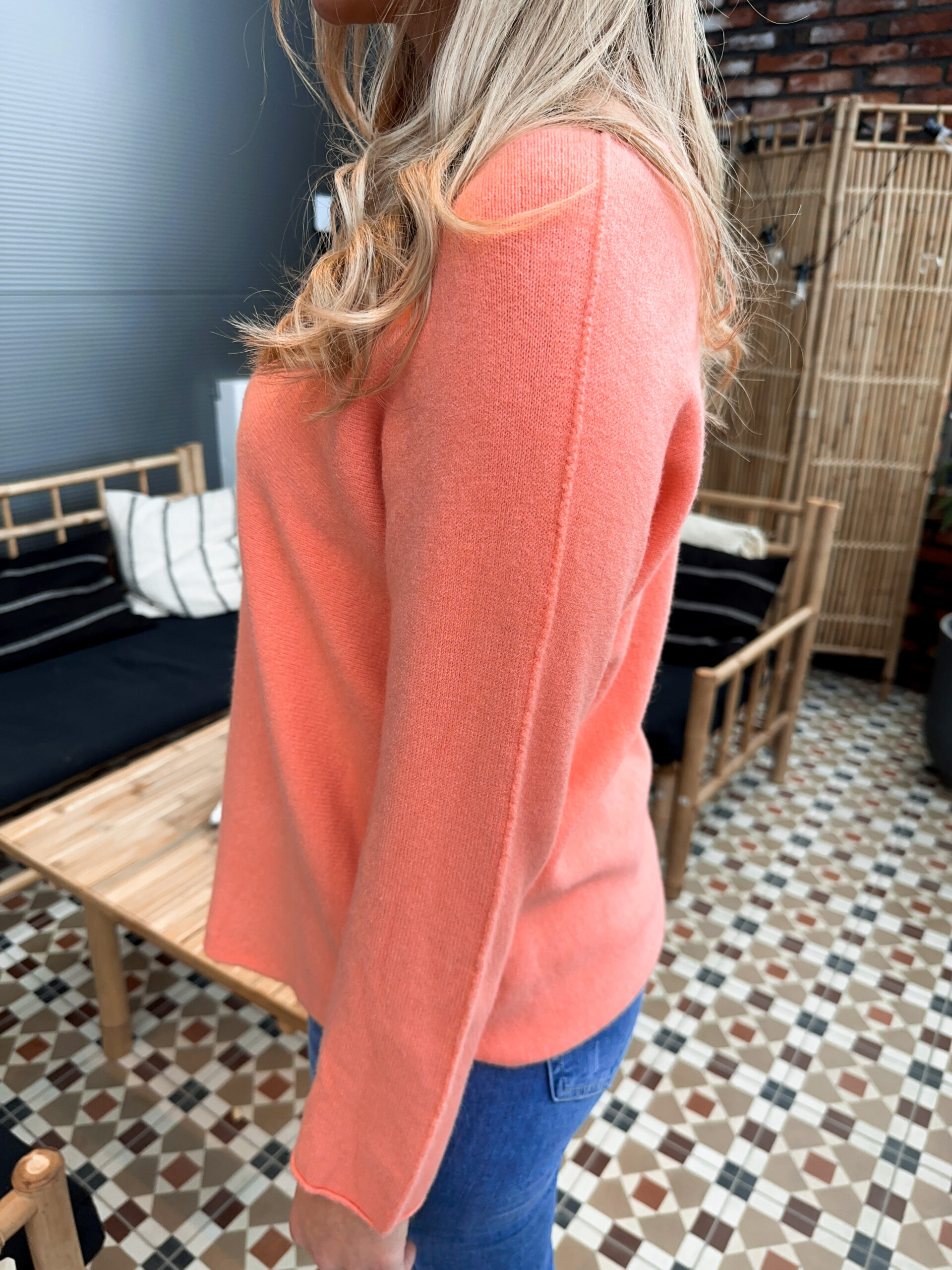 Gosig Stickad Tröja - Korall - Bild 2