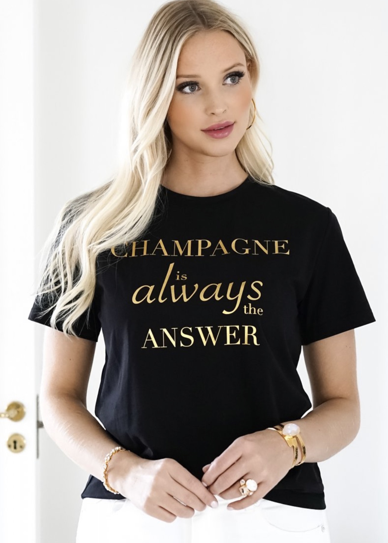 Champagne T-Shirt - Svart