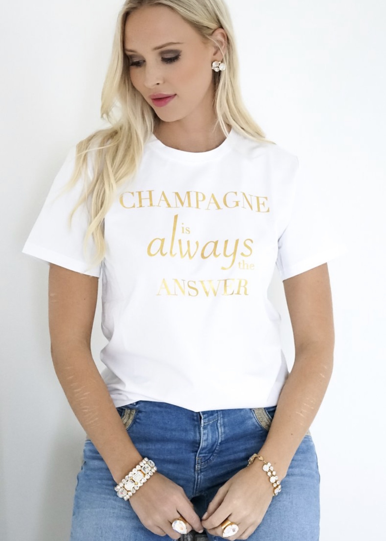 Champagne T-Shirt - Vit
