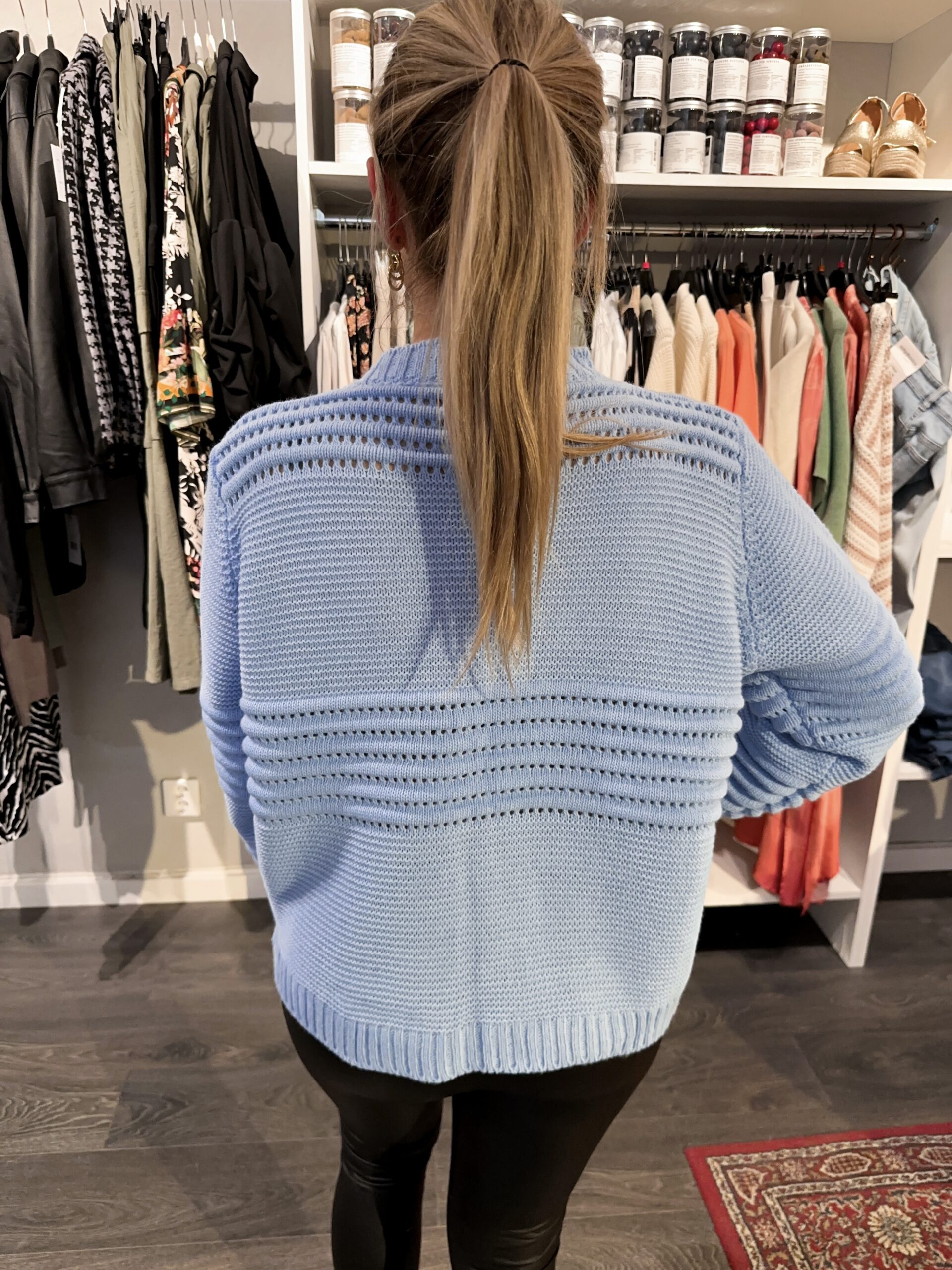 Blå Stickad Tröja - Bild 3