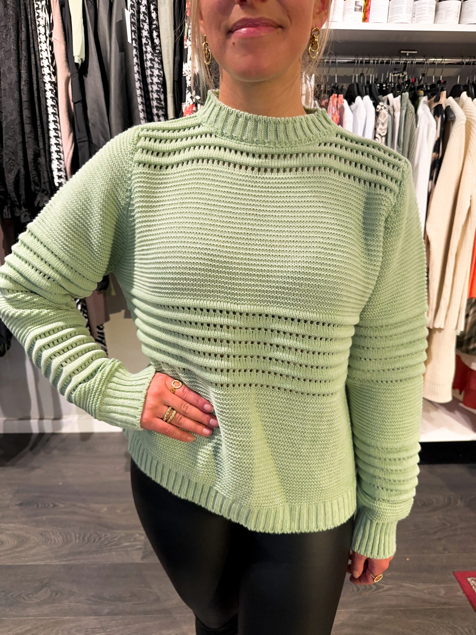 Grön Stickad Tröja