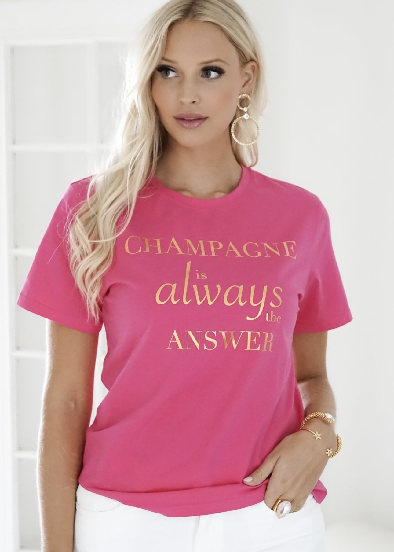 Champagne T-Shirt - Cerise - Bild 4