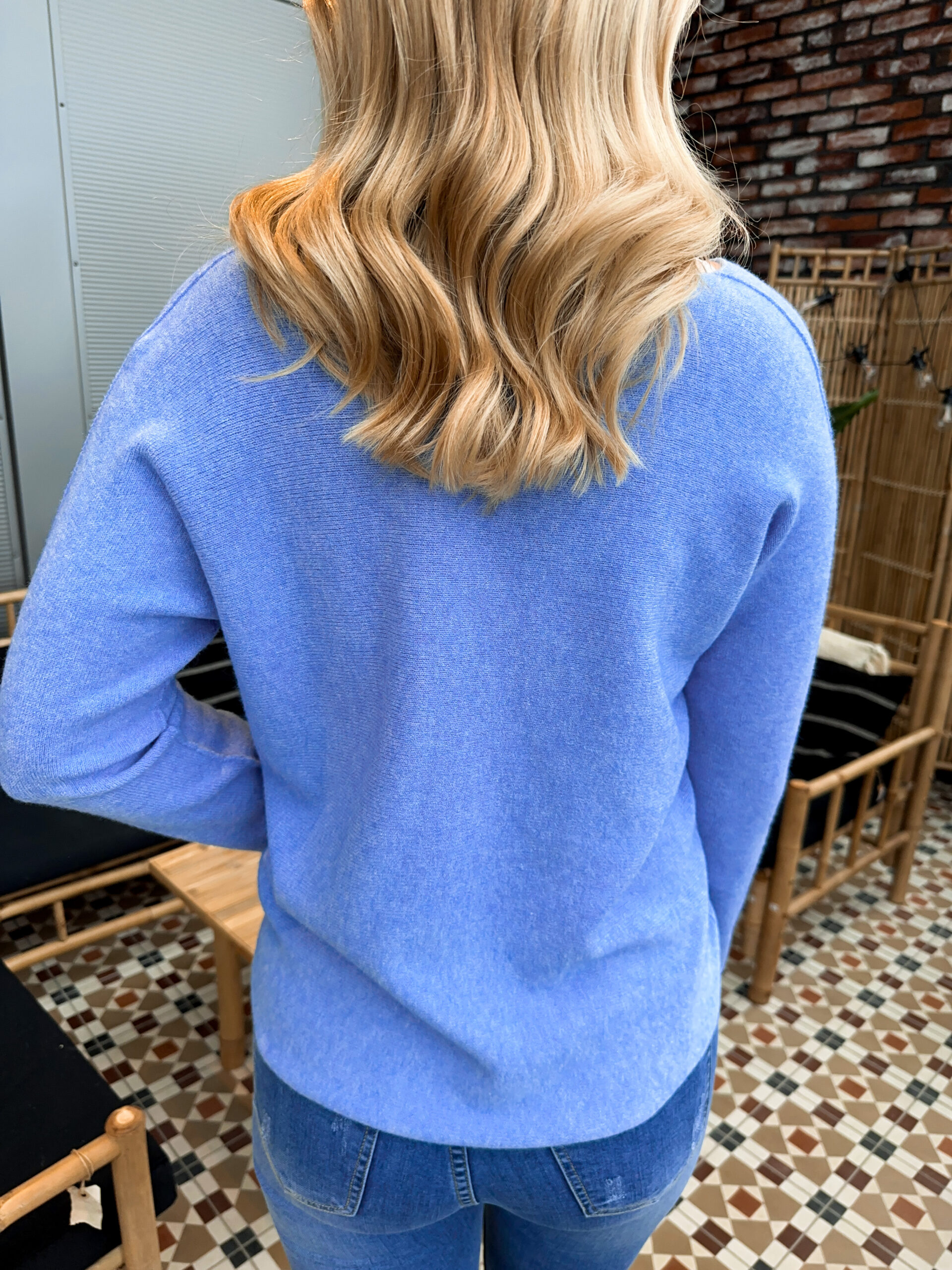 Gosig Stickad Tröja - Blå - Bild 3