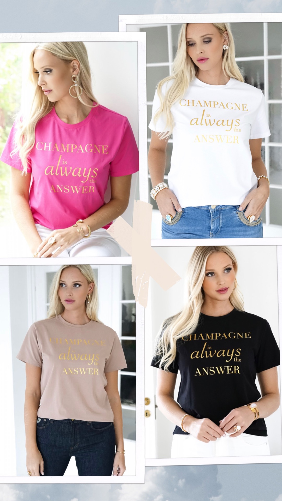 Champagne T-Shirt - Svart - Bild 3
