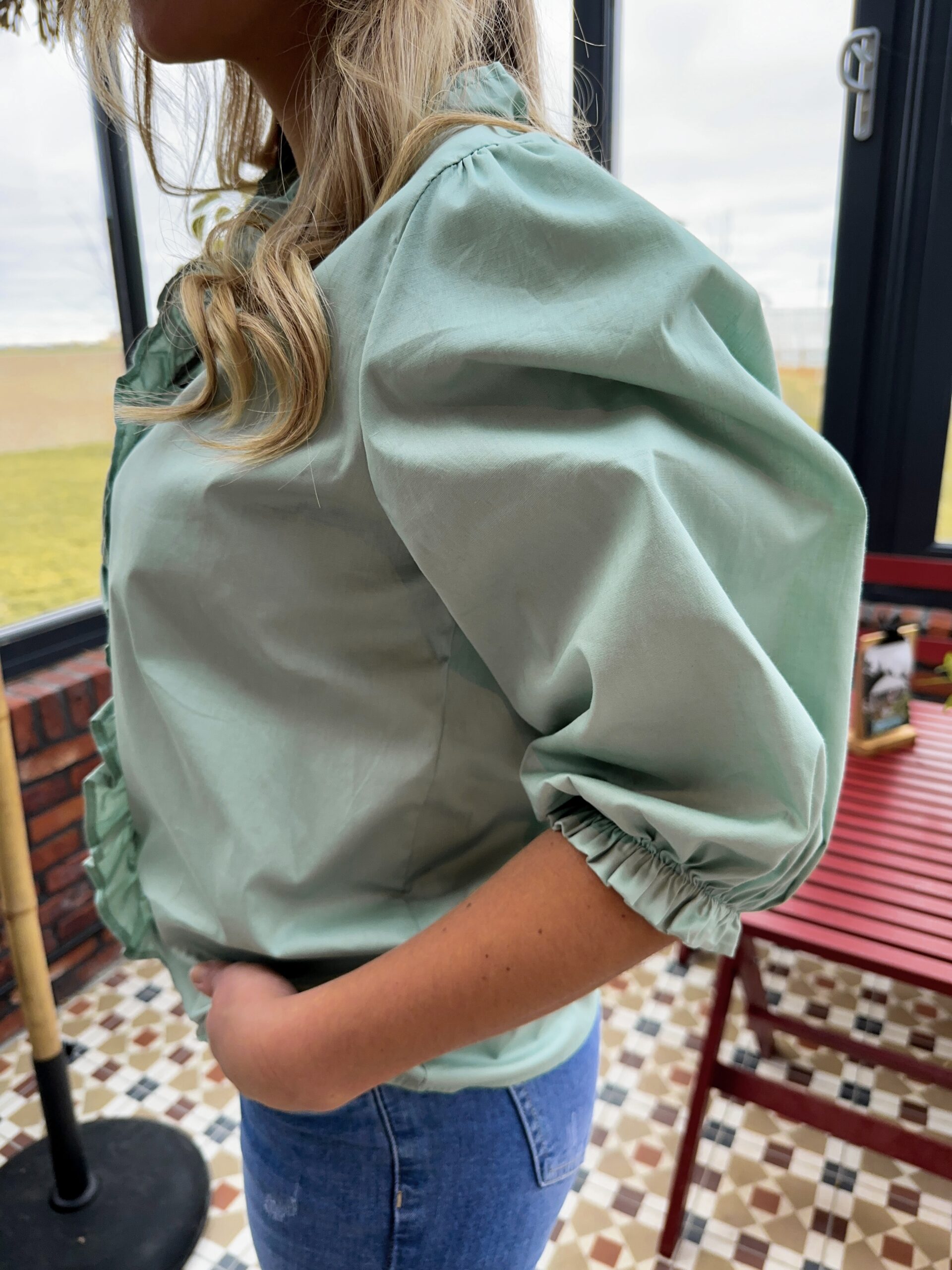 Bomullsblus - Grön - Bild 4